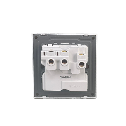 فيش 13 امبير مع مفتاح بيانو رمادي