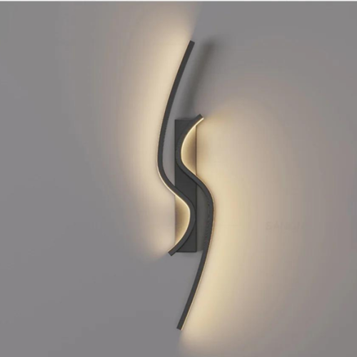 اضاءة حائط LED جداري بتصميم اسود وذهبي