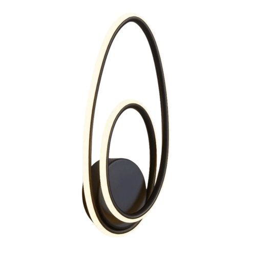 صباح حائط LED بيضاوي مزدوج اسود