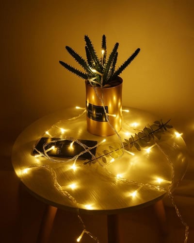 لفة ليد زينة رمضان 50 متر أصفر