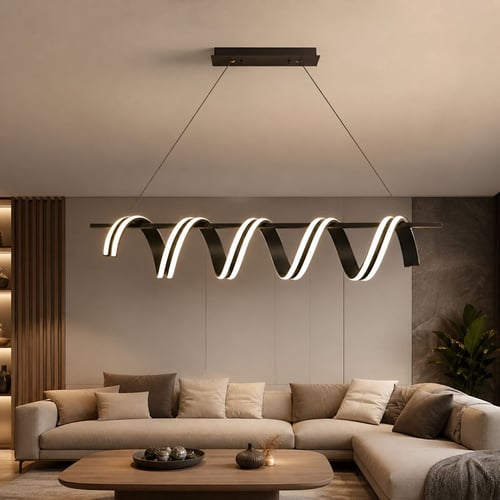 ثريا LED مودرن بتصميم موجي فاخر - 3176