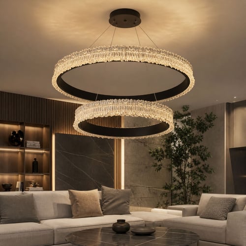 ثريا مودرن حلقات كريستال LED - 3147