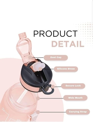 زجاجة مياه تريتان الاصلية التحفيزية مع شفاطة، مانع...