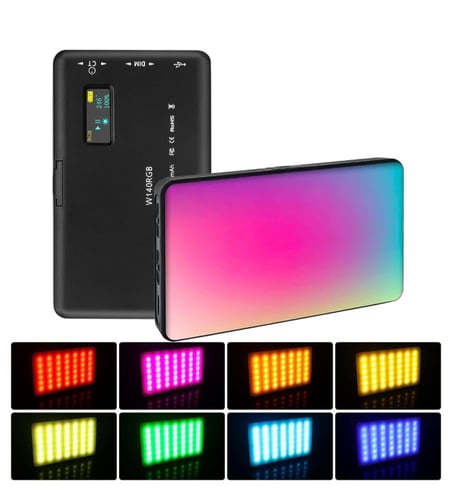 مصباح فيديو LED W140 RGB قابل لإعادة الشحن للتصوير...