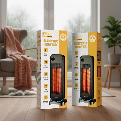 دفاية كهربائية DENX DX2639 بقوة 900 واط وتسخين سري...