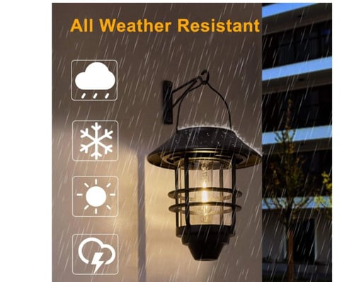 فوانيس جدارية خارجية تعمل بالطاقة الشمسية بتصميم ك...