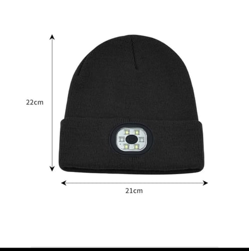قبعة مزود بمصباح LED مدمج وقابل لإعادة الشحن. تتمي...