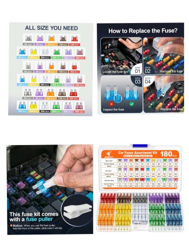 طقم تشكيلة فيوزات السيارة" الذي يحتوي على 180 قطعة...