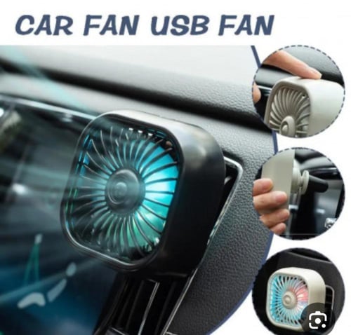 مروحة سيارة صغيرة بمنفذ هواء مع إضاءة متدرجة ومستو...