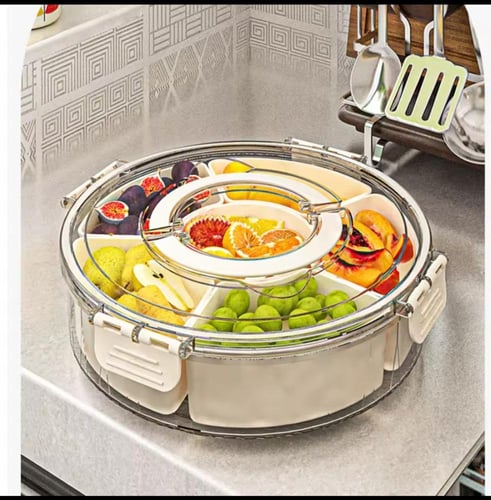 صينية تقدم بلاستيك مع غطاء الفواكة و المكسرات مكون...