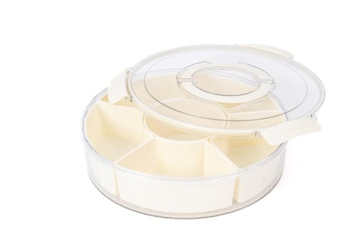 صينية تقدم بلاستيك مع غطاء الفواكة و المكسرات مكون...