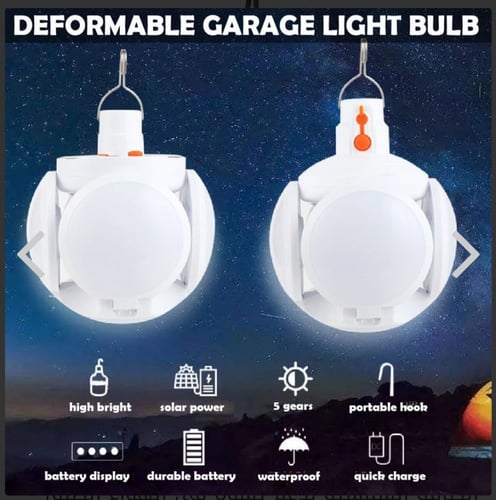 لمبة إضاءة LED خارجية قابلة للتشوه تعمل بالطاقة ال...