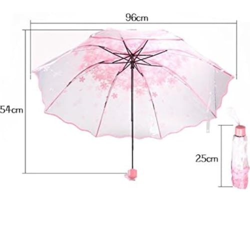 مظلة شفافة بأزهار الكرز
