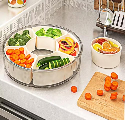 صينية تقدم بلاستيك مع غطاء الفواكة و المكسرات مكون...