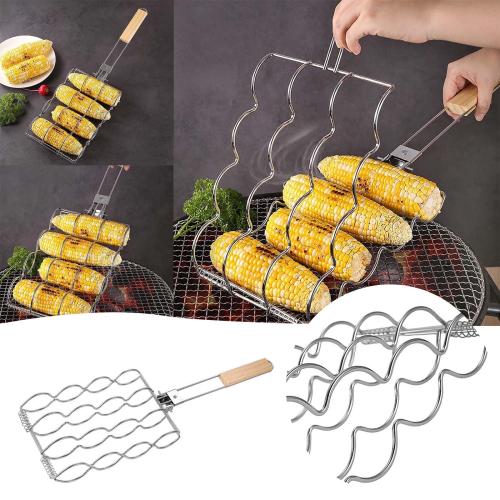 سلة شواء ذرة معدنية.