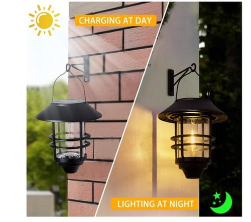 فوانيس جدارية خارجية تعمل بالطاقة الشمسية بتصميم ك...
