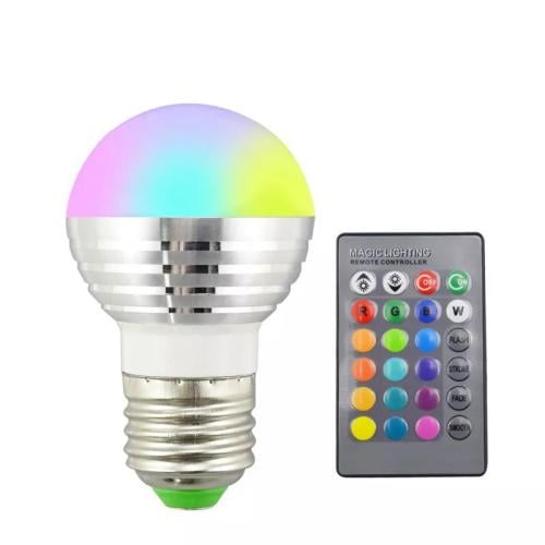 لمبة ليد ملونة مع جهاز تحكم -Colorful LED bulb wit...