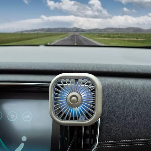 مروحة سيارة صغيرة بمنفذ هواء مع إضاءة متدرجة ومستو...