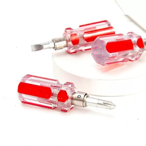 مفك وجهين صغير احمر