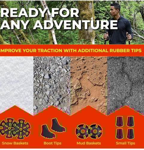 عصي المشي والتسلق القابلة للتعديل مع ملحقات متعددة...