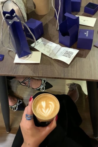 خاتم الهبه أزرق سوارفسكي مع الملحقات