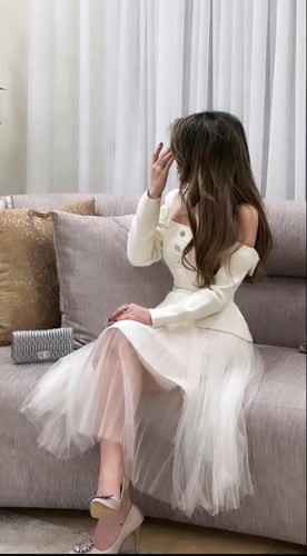 فستان أبيض قطعتين