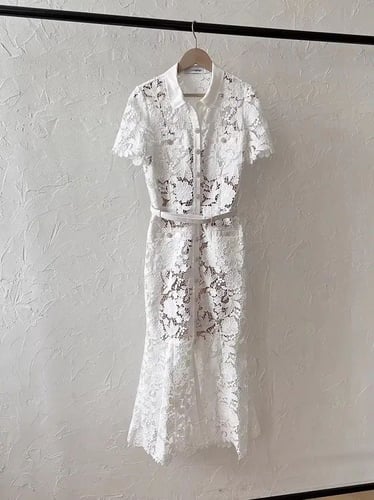 فستان دانتيل ابيض Self-Portrai