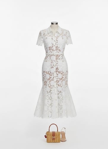 فستان دانتيل ابيض Self-Portrai