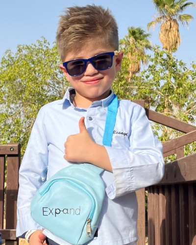 نظارة شمسية للأطفال، مستطيلة، برواز نظارة كحلى، عد...