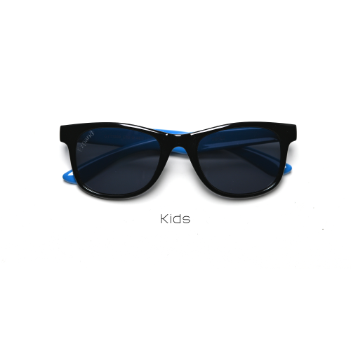 نظارة شمسية للأطفال مستطيلة، فريم أسود، عدسات سودا...