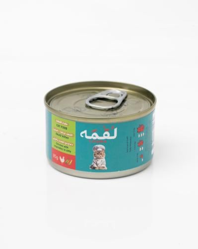 طعام رطب بالدجاج و الخضار مع الجيلي85g من شركة لُق...