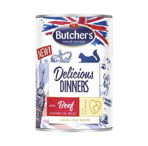 معلب العشاء اللذيذ قطع اللحم البقري في الجيلي 400g...