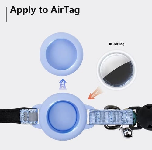 طوق عاكس على شكل قط لقطعة apple air tag