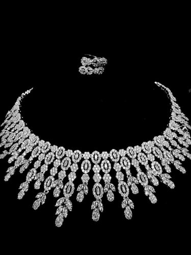 طقم زيركون مطلي O&A