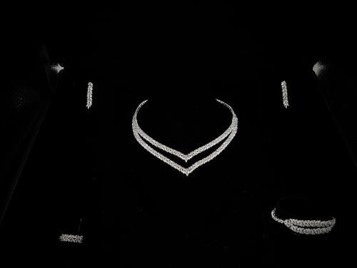 طقم زيركون مطلي O&A