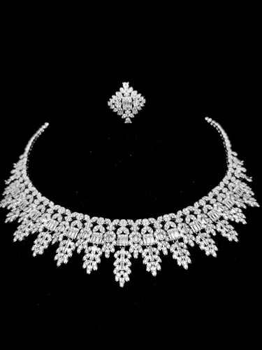 طقم زيركون مطلي O&A