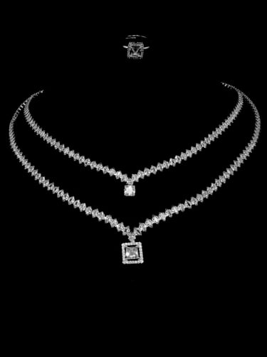 طقم زيركون مطلي O&A