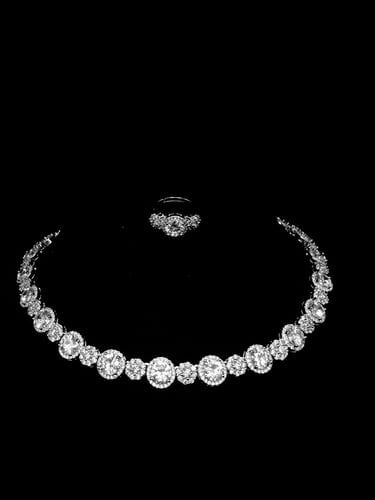 طقم زيركون مطلي O&A