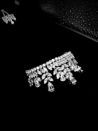 طقم زيركون مطلي O&A