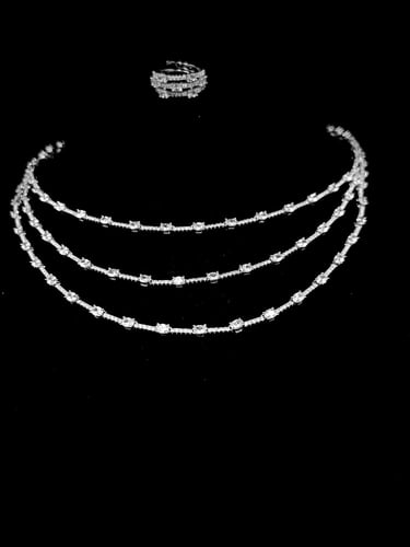 طقم زيركون مطلي O&A