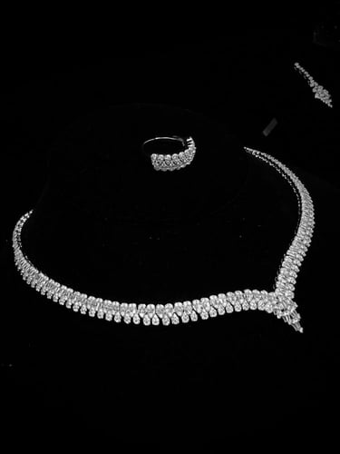 طقم زيركون مطلي O&A