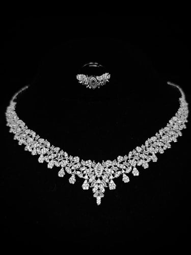 طقم زيركون مطلي O&A