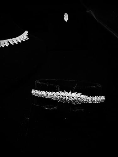 طقم زيركون مطلي O&A