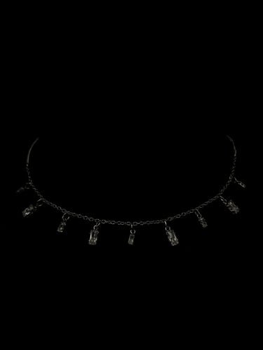 (Silver Choker Necklace) O&A سلسال شوكر مطلي فضي