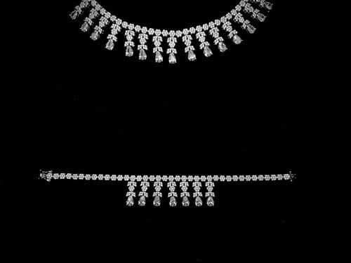 طقم زيركون مطلي O&A