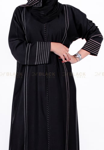 عباية كتف كريب ملكي مقلم