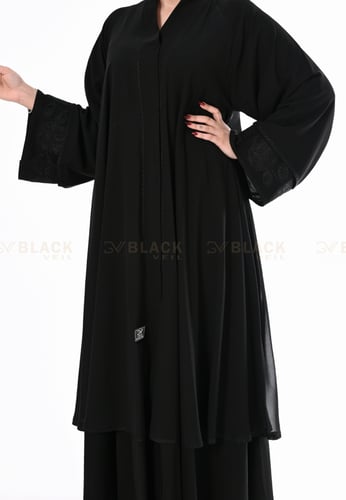 عباية طبقتين دبل كلوش مطرز