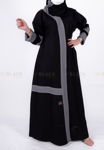 عباية كتف محددة بقماش رصاصي