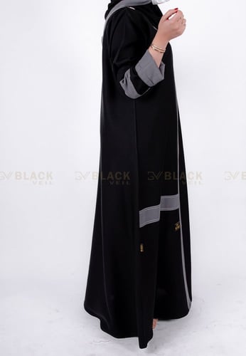 عباية كتف محددة بقماش رصاصي