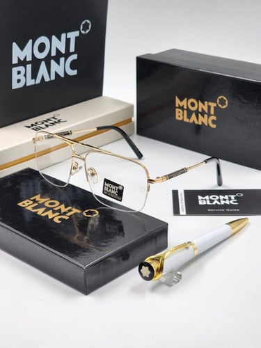 نظارة ماركة مونت بلانك مع قلم مونت